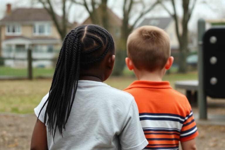 Two boys walking together with their arms around each other